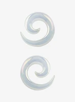 Acrylic White Opalite Taper 2 Pack