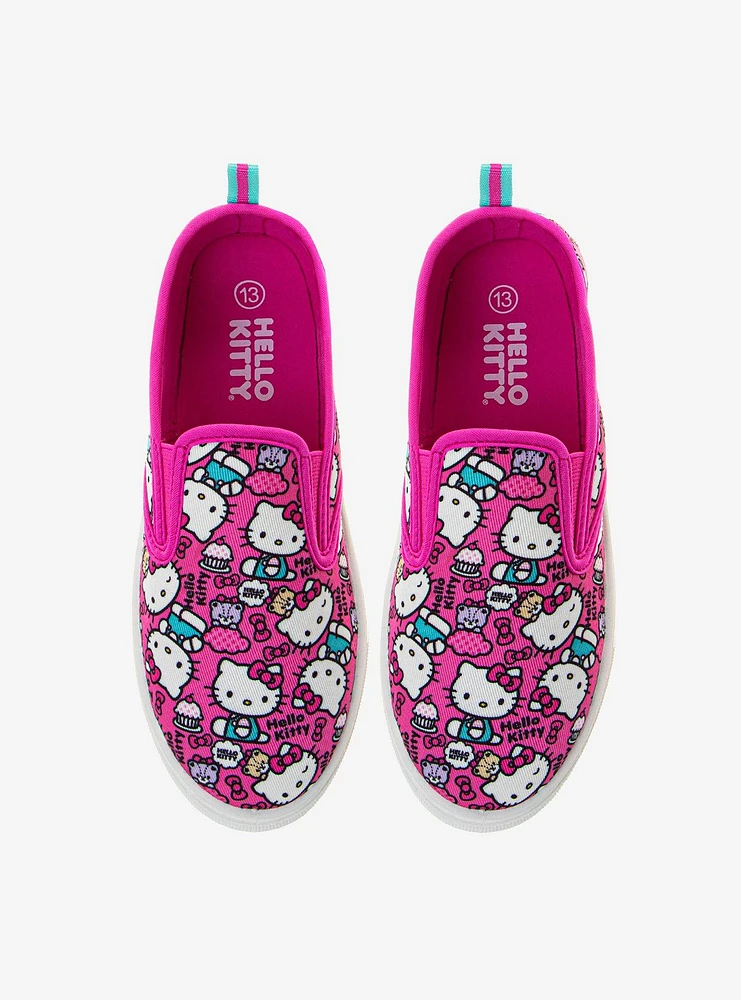 Hello Kitty Womens Slip On Canvas Sneakers