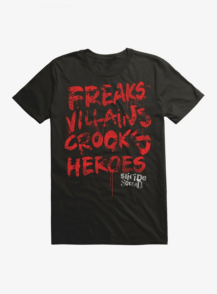 DC Comics Suicide Squad Freaks Villains Crooks Heroes T-Shirt