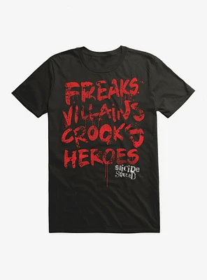 DC Comics Suicide Squad Freaks Villains Crooks Heroes T-Shirt