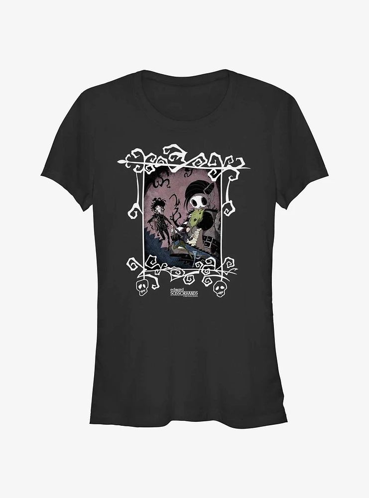 Edward Scissorhands Comic Frame Girls T-Shirt