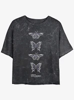 Edward Scissorhands Butterfly Scissors Girls Mineral Wash Crop T-Shirt