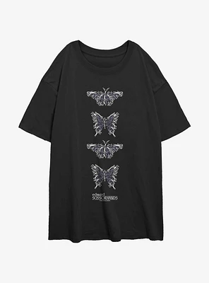 Edward Scissorhands Butterfly Scissors Girls Oversized T-Shirt