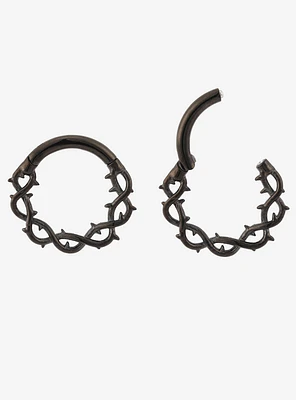 Steel Black Thorny Vine Hinged Clicker