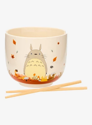 Studio Ghibli® My Neighbor Totoro Fall Leaves Ramen Bowl With Chopsticks — BoxLunch Exclusive