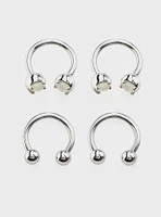 Steel Opal Prong Circular Barbell 4 Pack