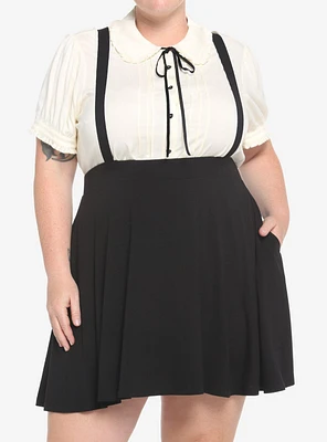 Black Suspender Circle Skirt Plus