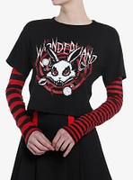 Social Collision Twisted Rabbit Stripe Girls Long-Sleeve Twofer