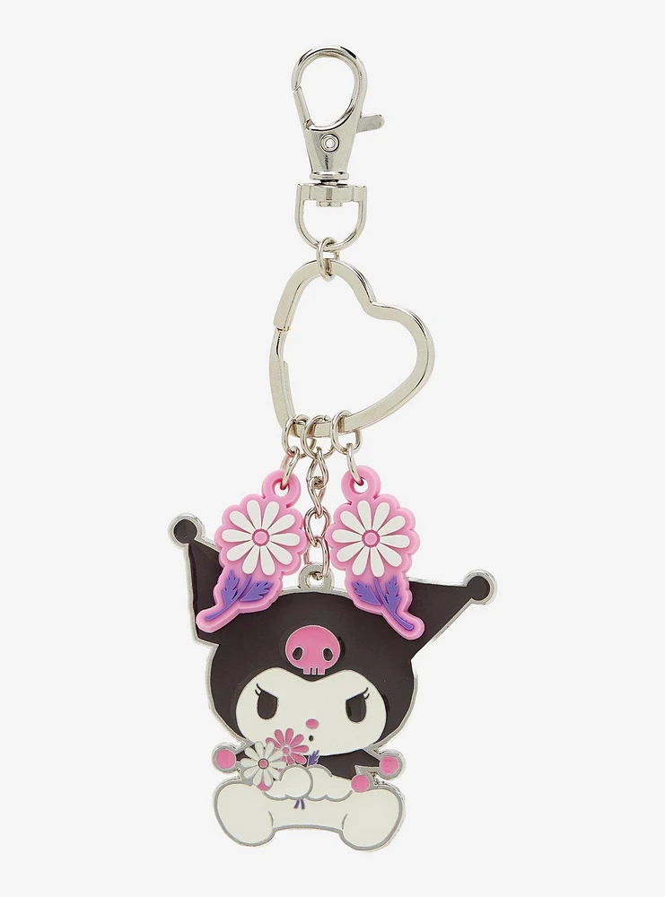 Sanrio Kuromi Floral Retro Multi Charm Keychain