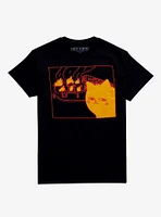 Cat & Burning Building T-Shirt By Obinsun