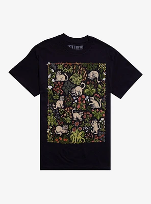 Cat Plants Collage T-Shirt By Little Clyde