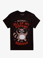 Nervous Raccoon T-Shirt By Eduely