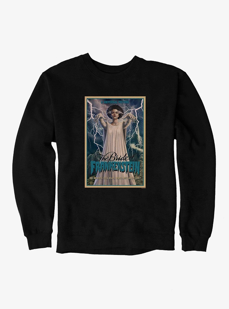 Universal Monsters Bride Of Frankenstein Can She Love? Sweatshirt