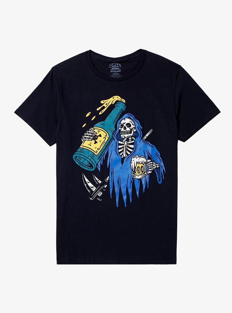 Skeleton Reaper Cheers T-Shirt By Call Your Mother