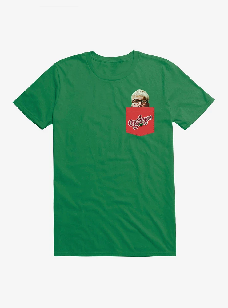 A Christmas Story Shoot Eye Faux Pocket T-Shirt