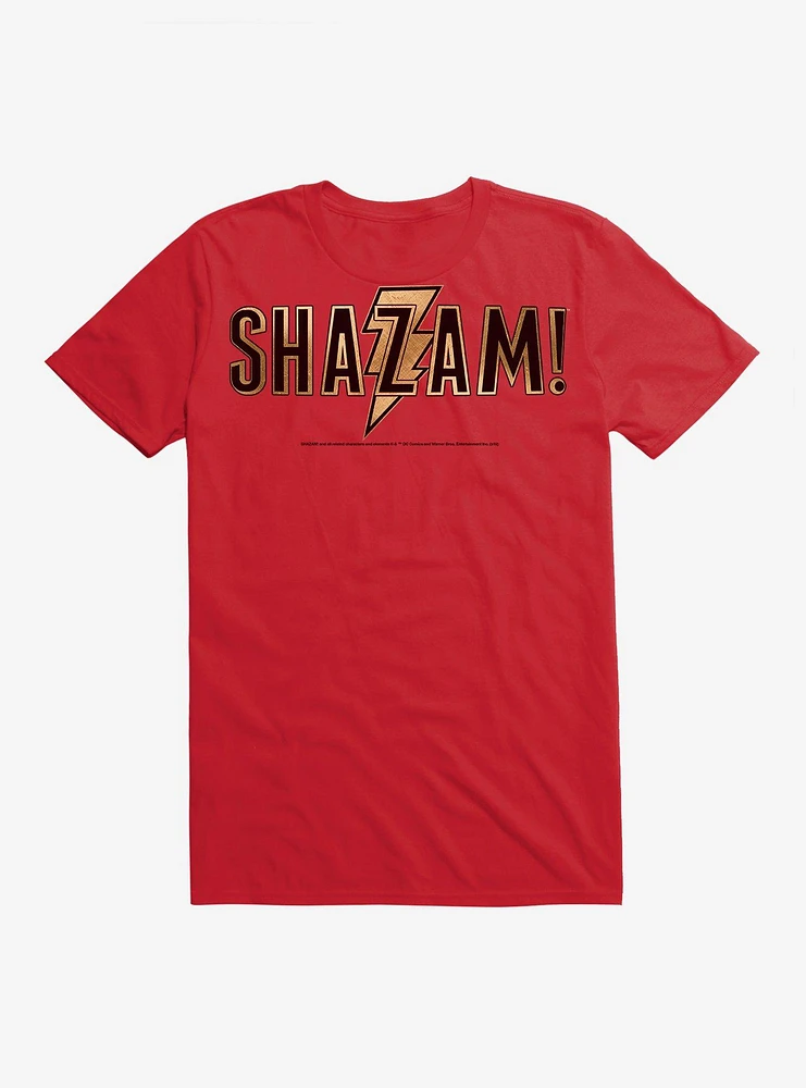 DC Comics Shazam! Gold Name Logo T-Shirt