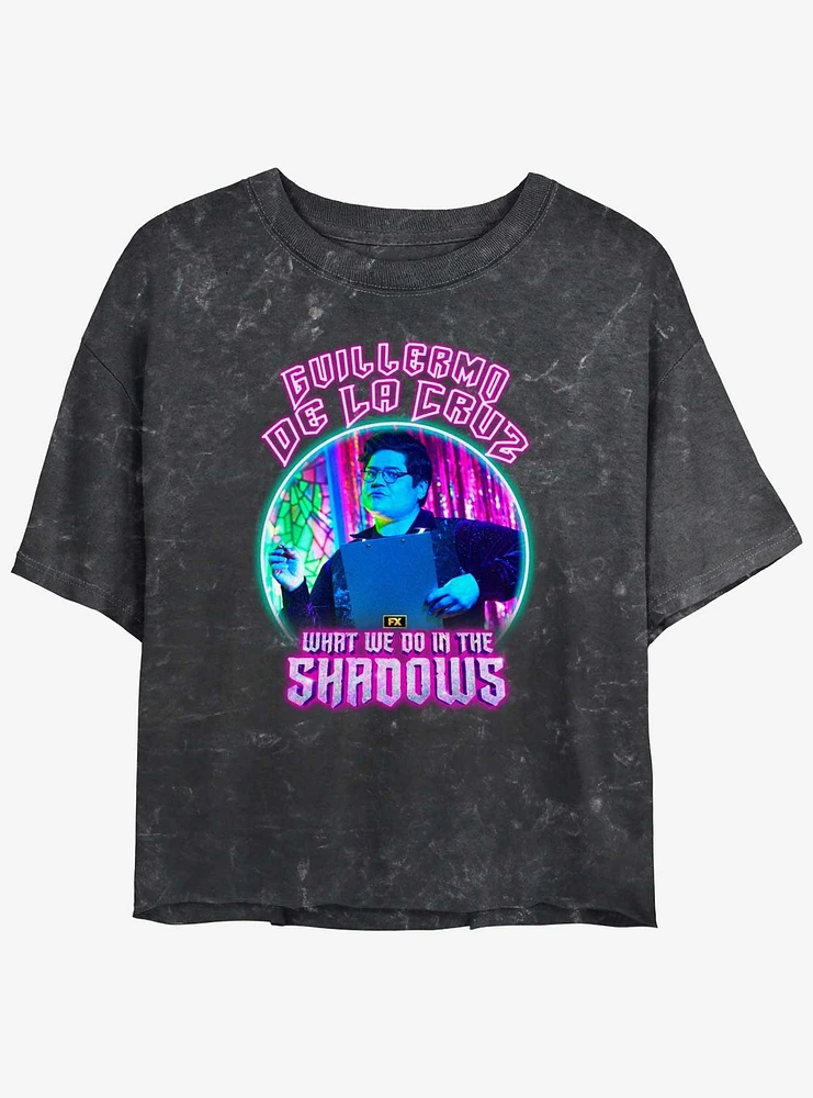 What We Do The Shadows Neon Guillermo Girls Mineral Wash Crop T-Shirt