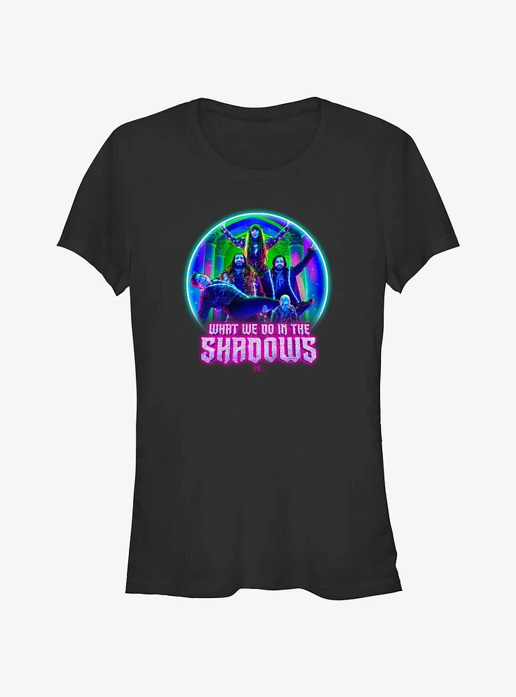 What We Do The Shadows Neon Group Pose Girls T-Shirt