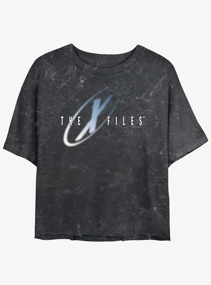 The X-Files Logo Girls Mineral Wash Crop T-Shirt