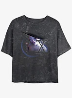 The X-Files From Outer Space Girls Mineral Wash Crop T-Shirt