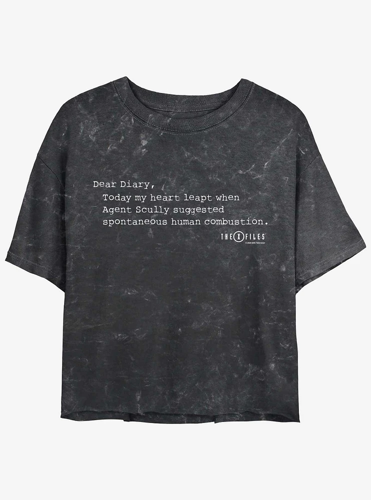 The X-Files Dear Diary Girls Mineral Wash Crop T-Shirt