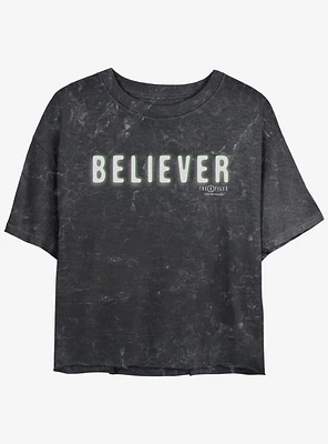 The X-Files Believer Girls Mineral Wash Crop T-Shirt