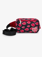 Loungefly Naruto Shippuden Akatsuki Clouds Allover Print Belt Bag