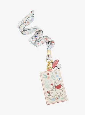 Loungefly Disney Winnie the Pooh Piglet & Pooh Bear Floral Lanyard