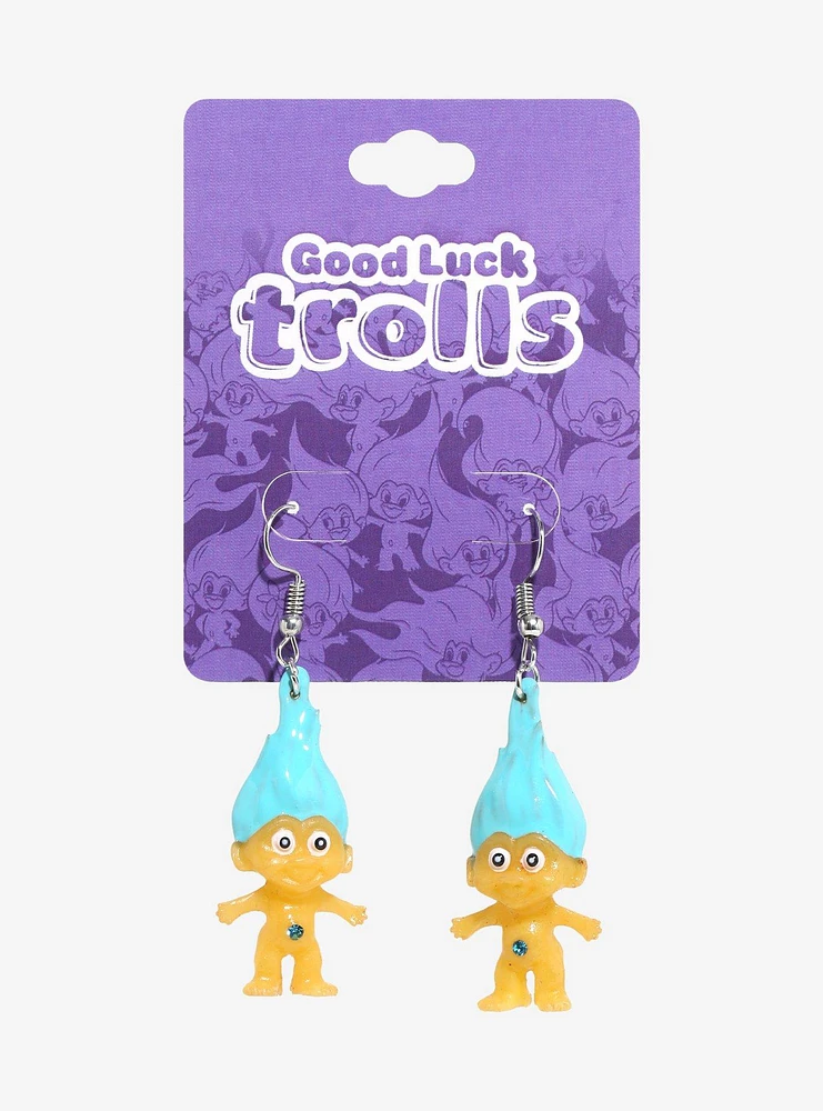 Good Luck Trolls Blue Troll Drop Earrings