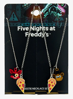 Five Nights At Freddy's Foxy & Freddy Pizza Best Friend Necklace Set