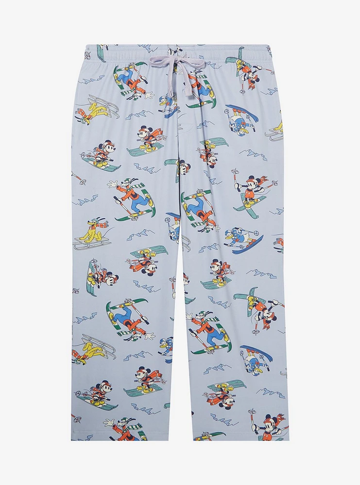 Disney Mickey and Friends Skiing Allover Print Women's Plus Sleep Pants - BoxLunch Exclusive