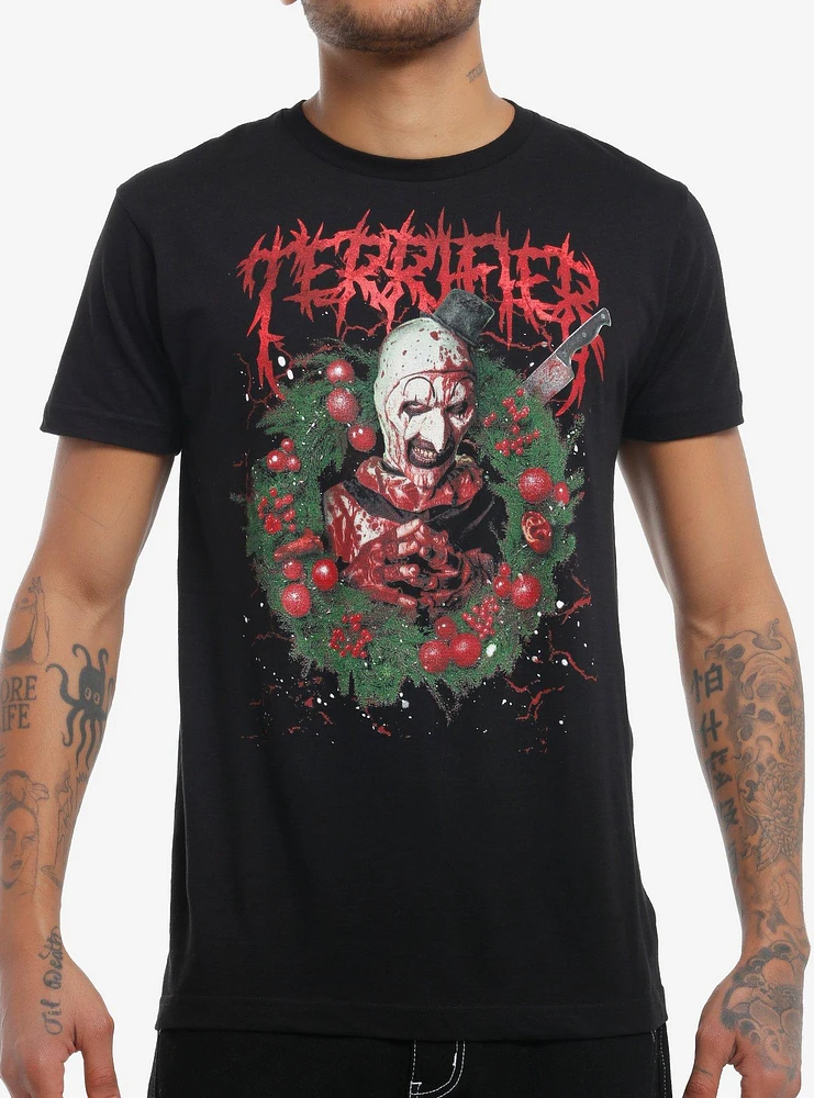 Terrifier Art The Clown Wreath T-Shirt