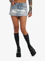 Ed Hardy Dragons Denim Mini Skirt