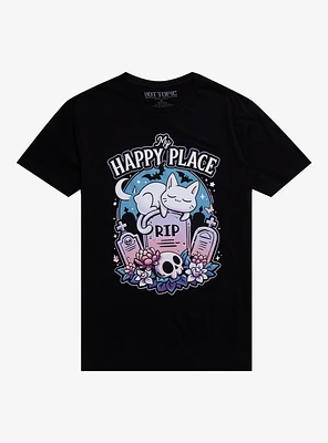 My Happy Place Cat Graveyard T-Shirt By Snouleaf