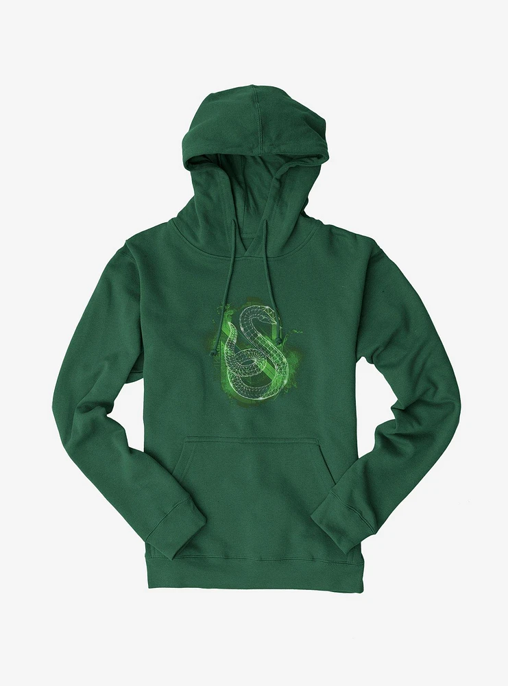 Harry Potter Slytherin Logo Outline Black Hoodie