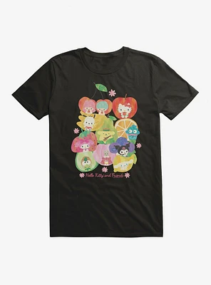 Hello Kitty & Friends Fruit Background Portrait T-Shirt