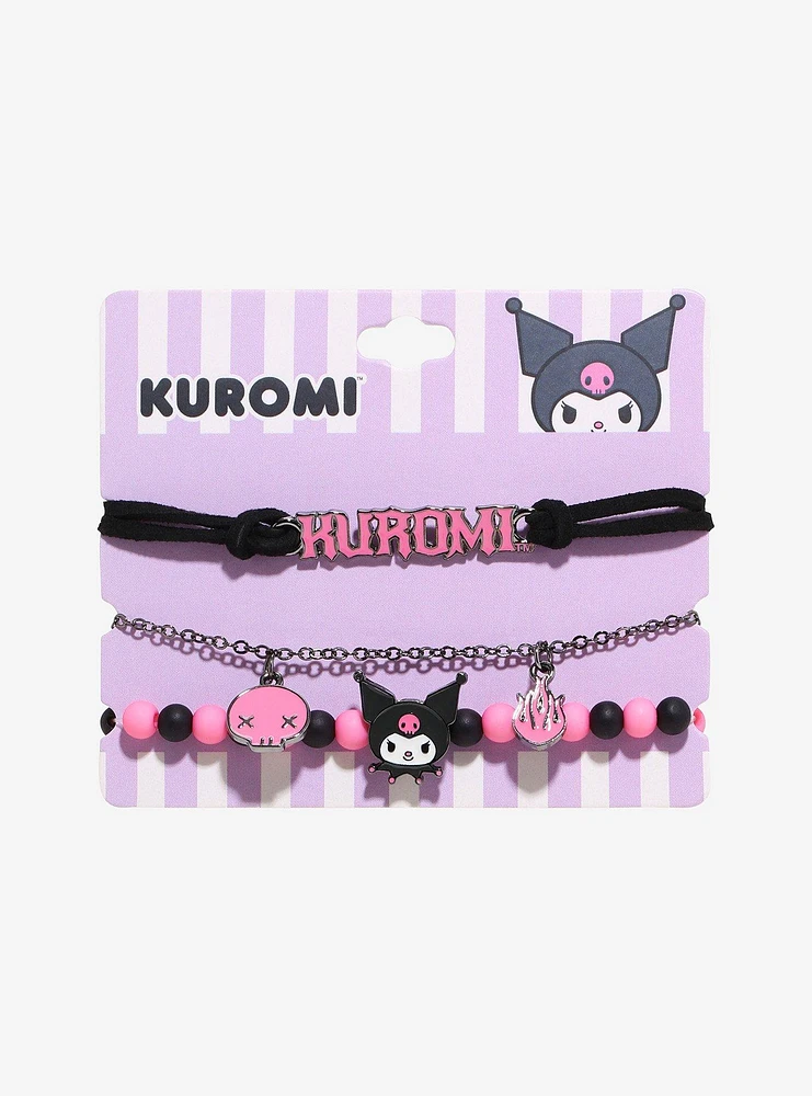 Kuromi Black & Pink Bracelet Set