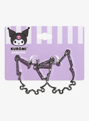 Kuromi Outline Bling Hoop Earrings