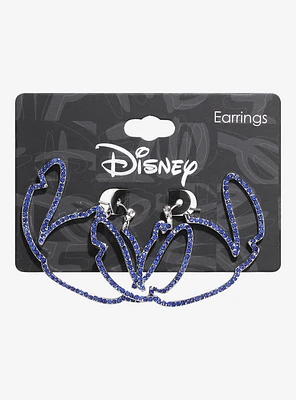 Disney Stitch Outline Bling Hoop Earrings