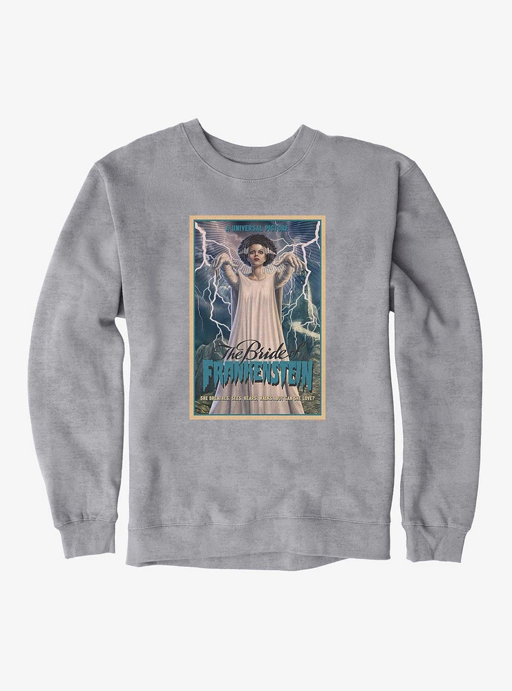 Universal Monsters Bride Of Frankenstein Can She Love? Sweatshirt