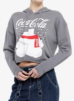 Coca-Cola Polar Bears Grey Girls Crop Hoodie