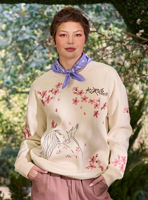 Her Universe Studio Ghibli® the Tale of Princess Kaguya Cherry Blossom Embroidered Crewneck — BoxLunch Exclusive