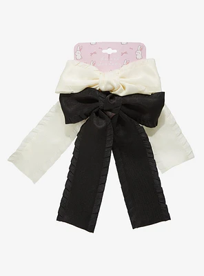 Sweet Society Wavy Black & White Hair Bow Set