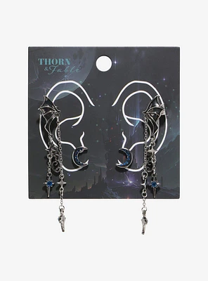 Thorn & Fable Bat Wing Cuff Earring Set