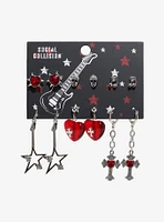 Social Collision Guitar Heart Earring Set