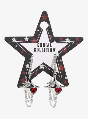 Social Collision Star Heart Drop Earrings