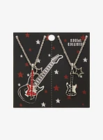 Social Collision Bling Guitar Best Friend Necklace Set