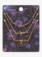 Thorn & Fable Moth Dagger Gem Necklace Set