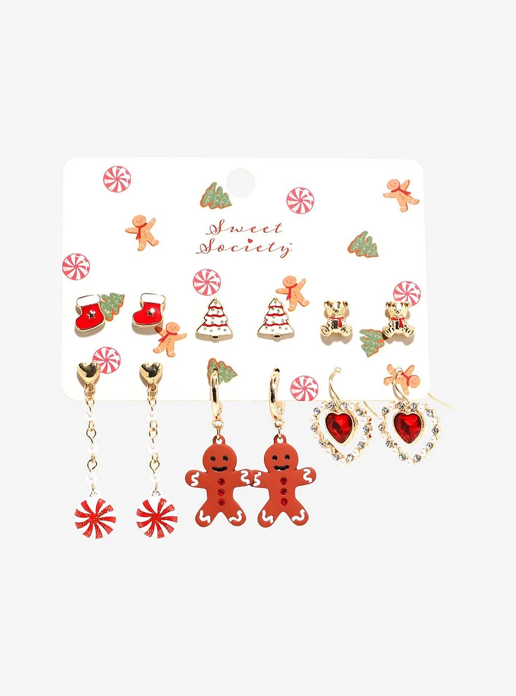 Sweet Society Gingerbread Heart Pearl Earring Set