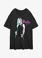 Buffy The Vampire Slayer Retro Girls Oversized T-Shirt